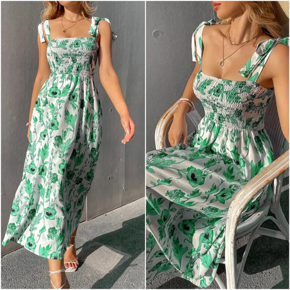 Bohemian Floral print Cottagecore Midi Dress - Picture 5 of 9